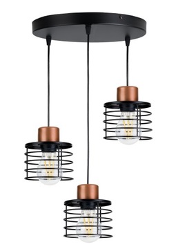 LAMPA WISZĄCA SUFITOWA KULA REGULOWANA SPRĘŻYNA 3X