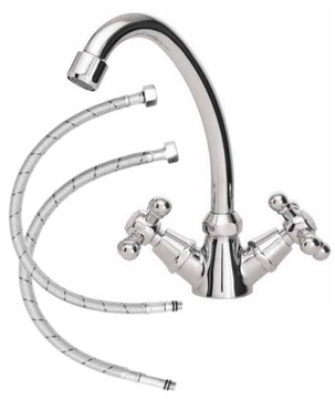 BATERIA UMYWALKOWA DWUUCHWYTOWA RETRO CHROM DIAMOND