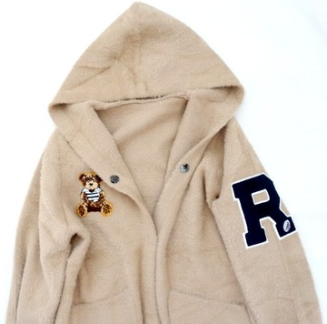 АЛЬПАКА МЕДВЕДЬ Тедди длинный шерстяной ПРАЗДНИЧНЫЙ мишка с КАПЮШОНОМ