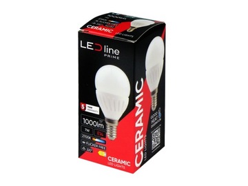 Żarówka LED E14 7W 4000K 1000lm 170-250V G45 KULKA ceramika/szkło