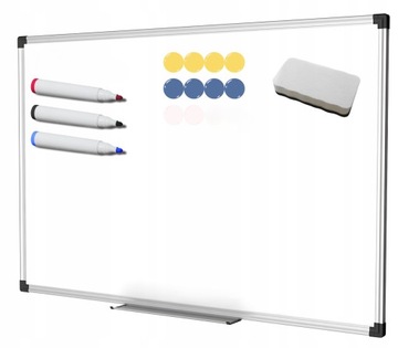 TABLICA MAGNETYCZNA BIAŁA SUCHOŚCIERALNA 100X150 CM +MARKERY MAGNESY GRATIS