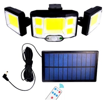 HALOGEN LAMPA SOLARNA 192LED 3W1 CZUJNIK + PILOT