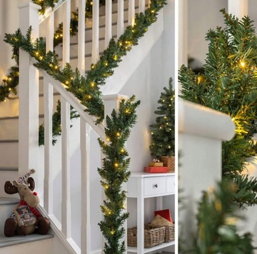 ЕЛОЧНАЯ ГИРЛЯНДИЯ СВЕТОДИОДНАЯ РОЖДЕСТВЕНСКАЯ ИСКУССТВЕННАЯ ЦЕПЬ Зеленая Толстая 3м