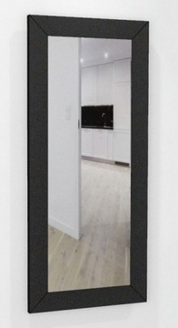 DUŻE Lustro w czarnej GRUBEJ 6cm ramie MDF 90x40