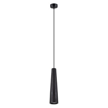 Lampa wisząca ELECTRA czarny beton stożek świeci w dół styl industrialny