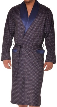 Cienki szlafrok męski / Elegancki / 502 Granat - M
