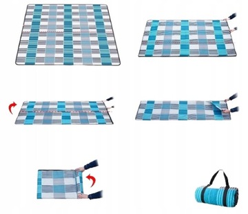 ПЛЯЖНЫЙ КОВРИК ВОДОНЕПРОНИЦАЕМОЕ ОДЕЯЛО ДЛЯ ПИКНИКА 150x200 XXL