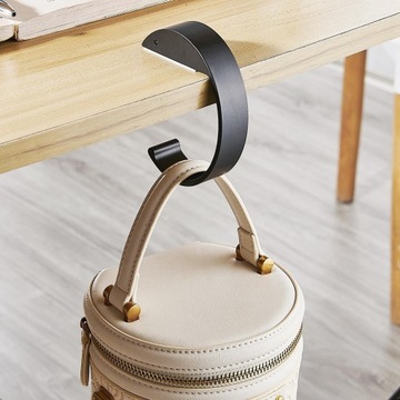 Haczyk na torebkę biurową na biurko Boczny wieszak na biurko do stołu w salonie, czarny