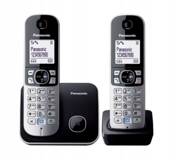Telefon Panasonic KX-TG6812 Czarny 2 słuchawki