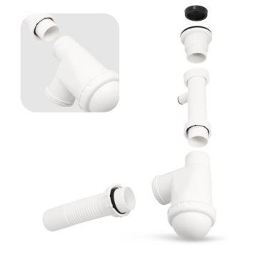 ОДИНАРНАЯ ЧАША Сифон для мойки 50 мм Слив для кухонной мойки ВЫХОД ДЛЯ СТИРАЛЬНОЙ МАШИНЫ