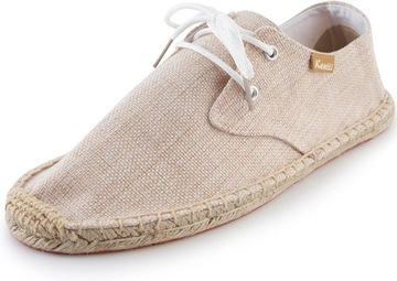 MĘSKIE ESPADRYLE WIĄZANE BEŻOWE CASUAL 45 1ŻLA