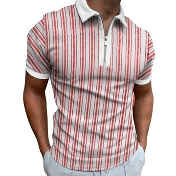 Moda męska Koszulki polo nadruk w paski Casual B448-4