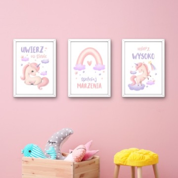 НАБОР КАРТИН ДЛЯ ДЕТСКОЙ КОМНАТЫ, 3Х ПОСТЕРЫ А4