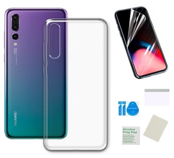 Etui silikonowe 1mm do Huawei P20 Pro obudowa + folia hydrożelowa ochron