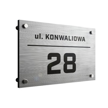 Tablica z numerem domu na ogrodzenie płot elewacje