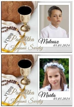 Благодарность гостям с фотографией на Первое Причастие ФОТО МАГНИТ Причастие 10х7 О36