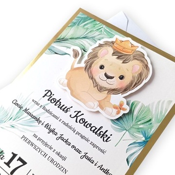 safari lew | ZAPROSZENIA DLA CHŁOPCA NA URODZINY ROCZEK