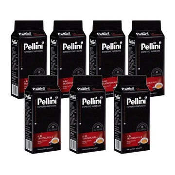 Kawa mielona PELLINI n42 Tradizionale 7x 250g