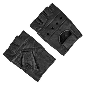 Rękawice rękawiczki Skórzane Rowerowe Mil-Tec Biker Leather Bez Palców XL