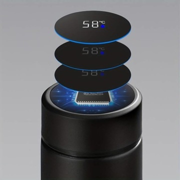 Кружка-термос Термос со светодиодным дисплеем + Датчик температуры + ГРАВИРОВКА