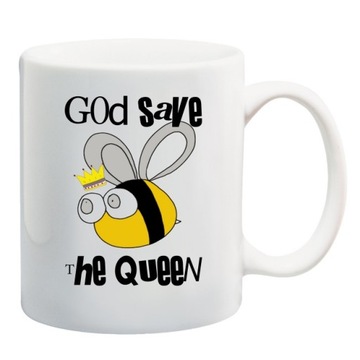 KUBEK PSZCZOŁA GOD SAVE THE QUEEN PSZCZELARZ WZORY