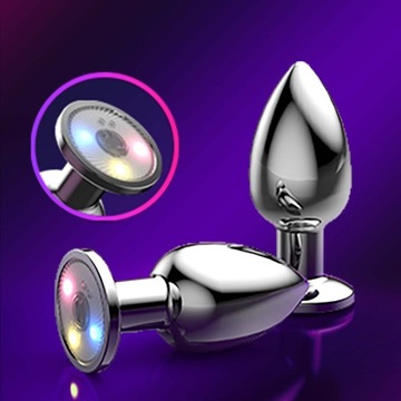 APP Дистанционная Анальная пробка Светящиеся вибраторы Rainbow M