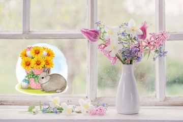 НАКЛЕЙКА НА ПАСХАЛЬНОЕ ОКНО LIFE BUNNY 03A