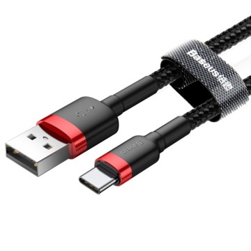 Baseus kabel USB typ C do USB Cafule USB - USB-C 1m 3A czerwono-czarny