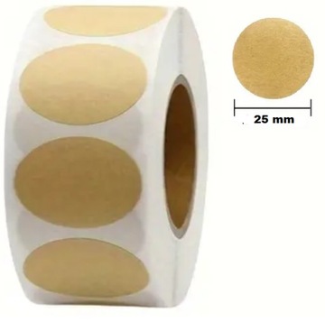 CENÓWKI ETYKIETY SAMOPRZYLEPNE EKO KRAFT FI 25 mm 100 szt czyste