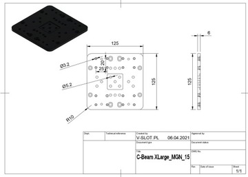 Монтажная пластина для направляющих MGN 15 V-SLOT