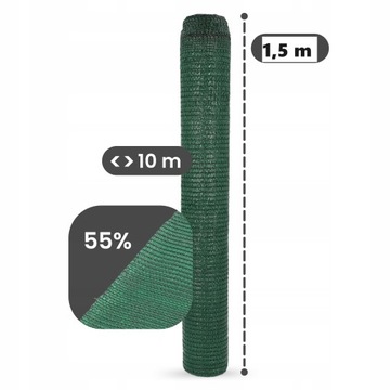 СЕТКА ЗАТЕНИВАЮЩАЯ БАЛКОНА МАСКИРУЮЩАЯ 1,5х10М ПОКРЫТИЕ ЗАБОРА 55%