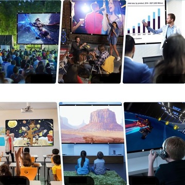 ПРОЕКЦИОННЫЙ ЭКРАН 120 ДЮЙМОВ, КИНОЭКРАН, УСТАНОВКА ДЛЯ ДОМАШНЕГО КИНОТЕАТРА, 10 ОТВЕРСТИЙ