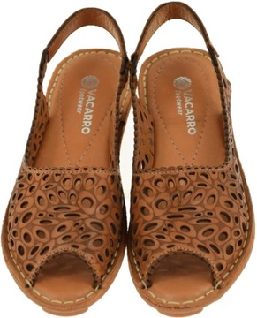 SANDAŁY DAMSKIE VACARRO 0231 BRĄZOWE TRENDY NA LATO WYGODA NOWOŚĆ HIT R.39