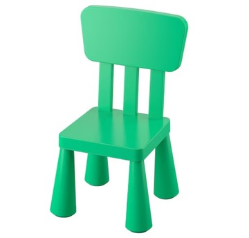 IKEA krzesełko dziecięce MAMMUT krzesło dla dziecka JASKRAWOZIELONY
