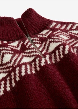 36/38 Bonprix bpc SWETER W NORWESKI WZÓR, Z DOMIESZKĄ WEŁNY xdz