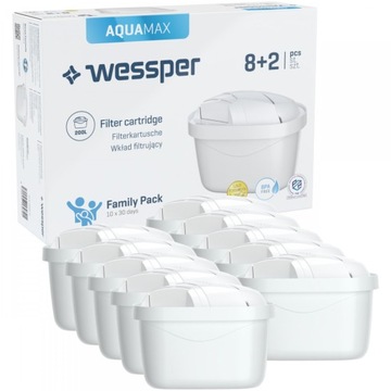 10x filtr do wody Wessper aquamax Standard 95g do dzbanka filtrującego