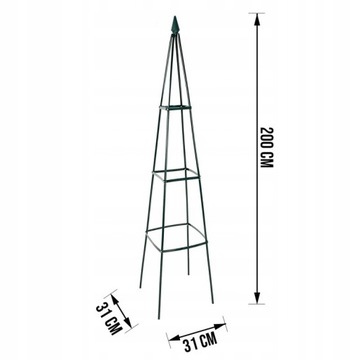 ОПОРА САДОВАЯ ПЕРГОЛА-ПИРАМИДА ДЛЯ РОЗ, АЛЬЗИЙ, МЕТАЛЛИЧЕСКИЙ СТОЙК + АНКЕРЫ
