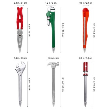 НАБОР ШАРИКОВЫХ РУЧОК В ФОРМЕ ИНСТРУМЕНТОВ ИЗ 6 ШАРИКОВ