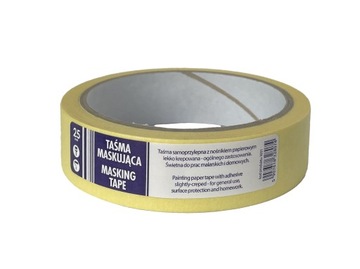 TAŚMA PAPIEROWA MALARSKA OCHRONNA ŻÓŁTA 25x25