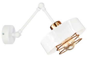 LAMPA ŚCIENNA KINKIET LOFT SPIRO 1 BIAŁA MIEDŹ LED