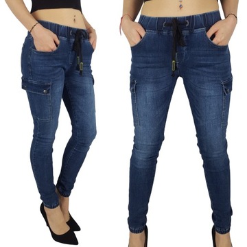 #DAMSKIE SPODNIE JEANS MŁODZIEŻOWE BOJÓWKI CARGO X