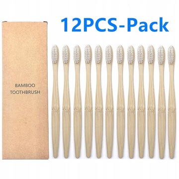 10/12PCS Colorful Toothbrush Natural Bamboo T