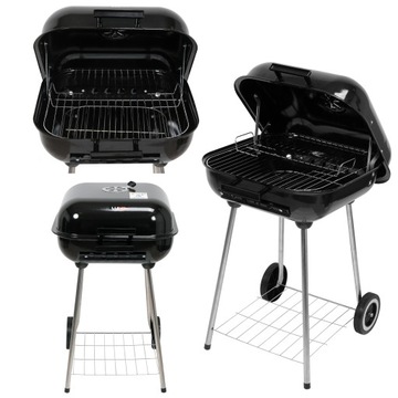 GRIL GRILL OGRODOWY Z POKRYWĄ KOŁAMI BBQ 40X45CM
