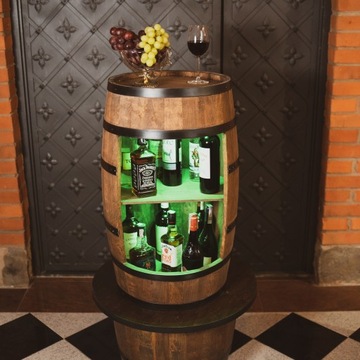 Деревянная барная стойка со светодиодной подсветкой RGB.