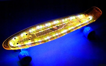 СКЕЙТБОРД FISK BOARD КОЛЕСА СВЕТОДИОДНОЕ ОСВЕЩЕНИЕ RGB USB РЫБНАЯ ДОСКА ДЛЯ ДЕТЕЙ