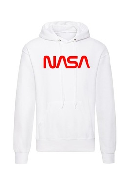 BLUZA MĘSKA BIAŁA BAWEŁNIANA NASA Z KAPTUREM XS