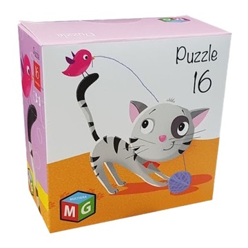 Puzzle 16 elementów. Kotek