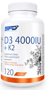 Witamina D3 4000 + K2 MK-7 120 tabl 240 PORCJI SFD