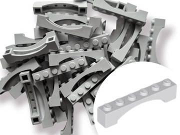 LEGO 92950 Brick Łuk Arch 1x6 Light Bluish Gray LBG Jasny Szary 8szt