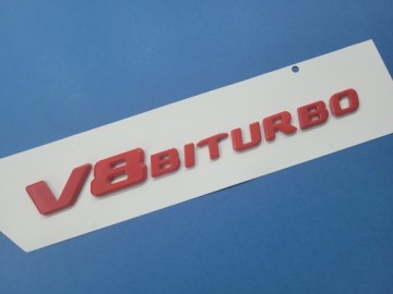 Эмблема на крыльях Mercedes V8 Biturbo Red M
